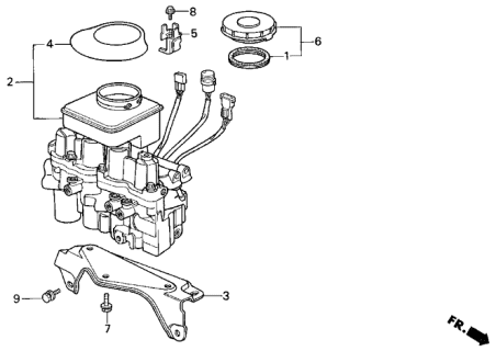 1989 Acura Legend Modulator Assembly Diagram for 57110-SD4-003