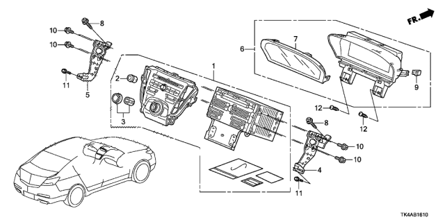 2013 Acura TL 4 Door SE KA 6AT Audio Unit (6 CD) Diagram
