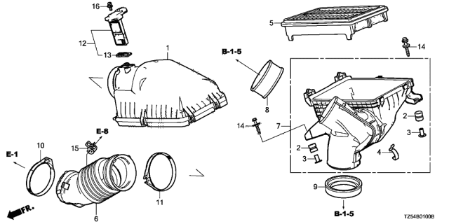 2014 Acura MDX Air Cleaner Diagram