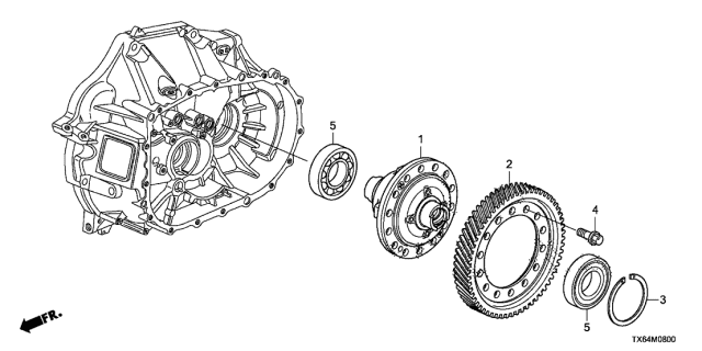 2015 Acura ILX 4 Door 24PREM (2.4) KA 6MT MT Differential Diagram