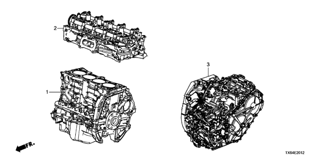 2017 Acura ILX 4 Door TECH (PLUS) KA DCT Engine Assy. - Transmission Assy. (2.4L) Diagram