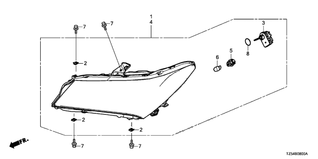 2015 Acura MDX Headlight Diagram