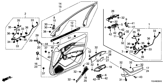 2021 Acura TLX Driver Side Armrest (Alluring Ecru) Diagram for 83552-TGV-A02ZA