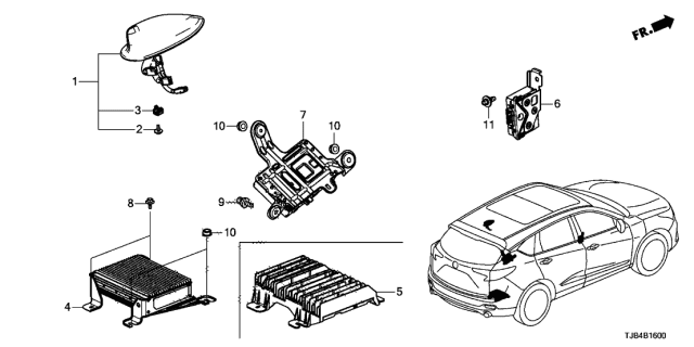 2019 Acura RDX Roof Antenna (Modern Steel Metallic) Diagram for 39150-TJB-A11ZF