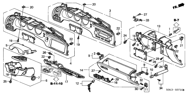 2000 Acura TL Lock Assembly, Glove Box (Light Fern Green) Diagram for 77540-S0K-A01ZA