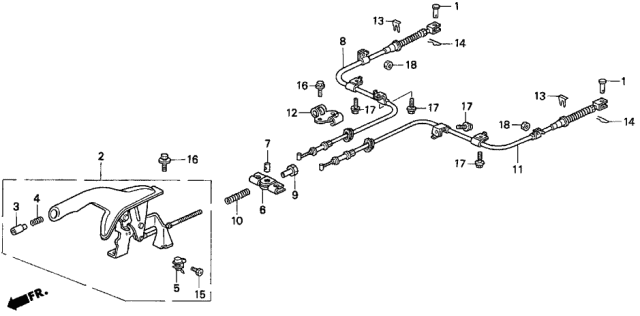 1998 Acura TL 4 Door BAS3.2 KA 4AT Parking Brake Diagram