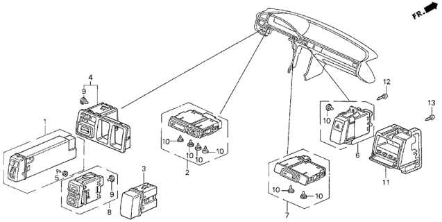 1993 Acura Vigor 4 Door LS KA 4AT Switch Diagram