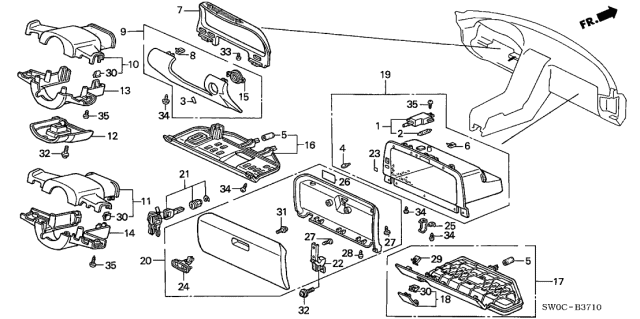 2005 Acura NSX Driver Cover (Lower) Diagram for 77391-SL0-A01