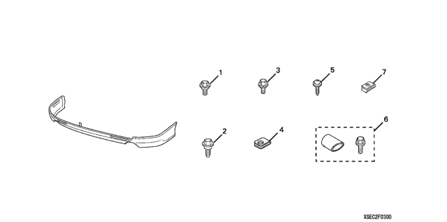 2004 Acura TSX Finisher, Exhaust (Chrome) Diagram for 08F53-SDP-100A