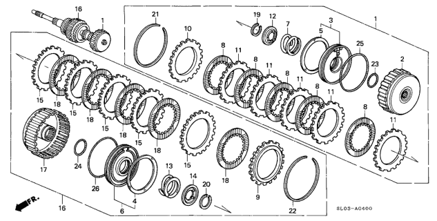 2001 Acura NSX 2 Door NSX-T KA 4AT AT Clutch Diagram 1
