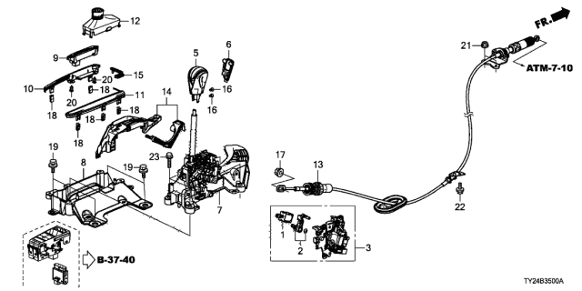 2015 Acura RLX Select Lever Diagram