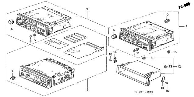 1994 Acura Integra 4 Door GS-R KA 5MT Auto Radio Diagram