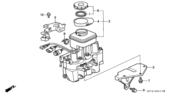 1990 Acura Integra Abs Pump Modulator Anti Lock Brake Diagram for 57110-SK7-A03