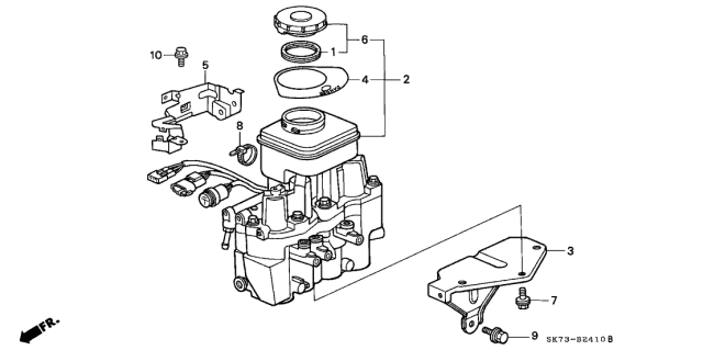 1993 Acura Integra 3 Door GSL (LEATHER) KL 5MT ABS Modulator Diagram
