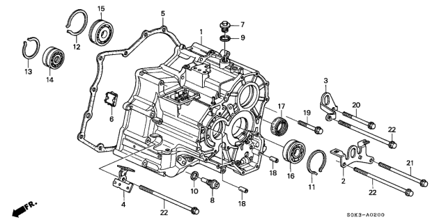 1999 Acura TL 4AT Transmission Housing Diagram