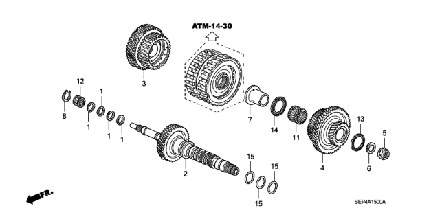 2007 Acura TL 4 Door BASE (NAVIGATION) KA 5AT AT Mainshaft Diagram