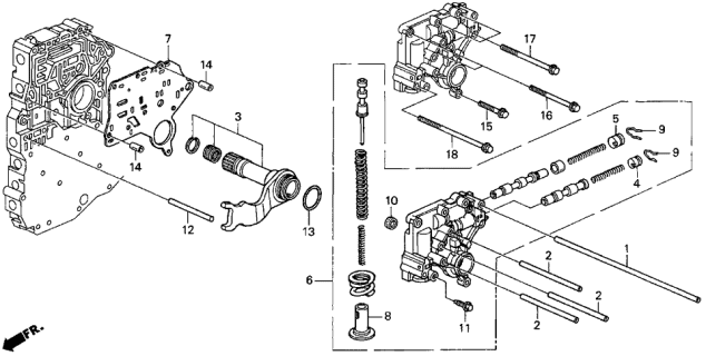 1998 Acura CL Body Assembly, Regulator Diagram for 27200-P7X-000