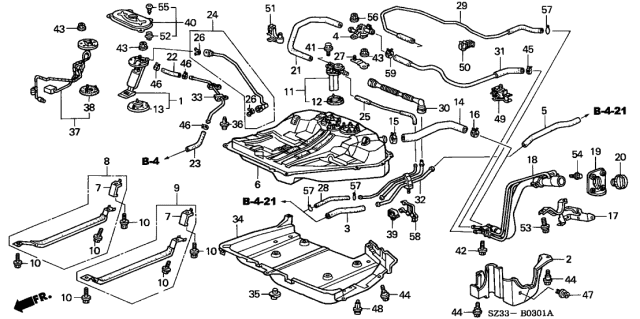 2003 Acura RL Fuel Tank Diagram