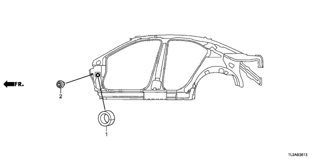 2013 Acura TSX 4 Door TSX V6 KA 5AT Grommet Diagram 2