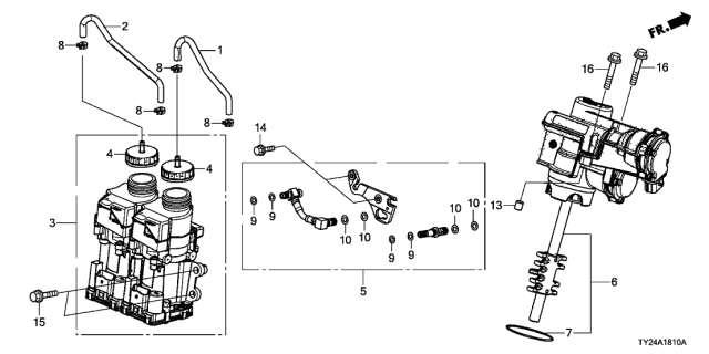 2016 Acura RLX Actuator Assembly , Hydrostatic Diagram for 22880-R9T-046