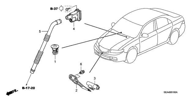 2006 Acura TSX 4 Door TSX (NAVIGATION) KA 6MT A/C Sensor - Auto Diagram