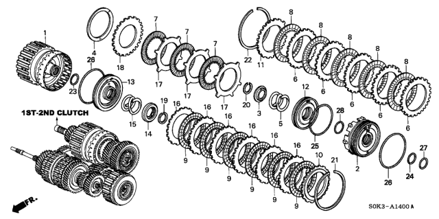 2003 Acura TL 4 Door TL KA 5AT 5AT Clutch (1ST-2ND) Diagram
