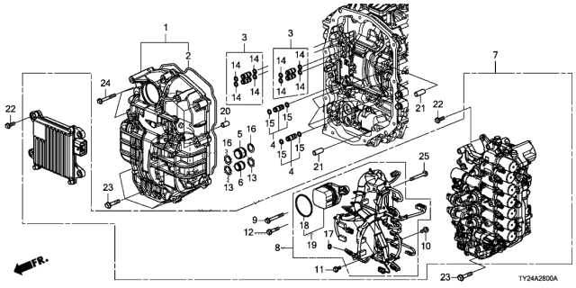 2018 Acura RLX Pipe Assembly (11X24.5) Diagram for 22820-5MX-A00