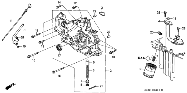 2001 Acura RL 4 Door RL (NAVIGATION) KA 4AT Oil Pump - Oil Strainer Diagram