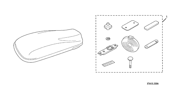 2012 Acura TSX 5 Door TECH KA 5AT Roof Box - Short Diagram
