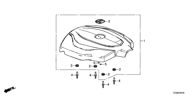 2016 Acura TLX Engine Cover Diagram