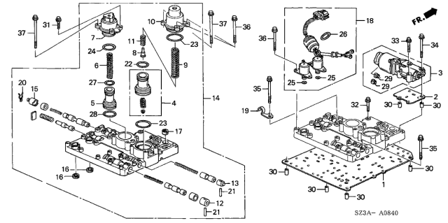 2004 Acura RL 4 Door RL (NAVIGATION) KA 4AT Secondary Body Diagram