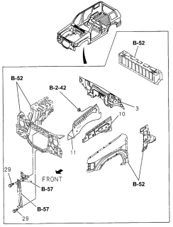 1996 Acura SLX 4 Door 4LS (PREMIUM) KA 4AT Dash Panel - Fender Skirt Diagram