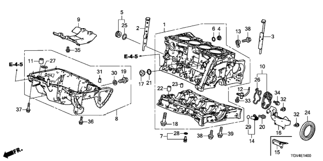 2021 Acura TLX Cylinder Block - Oil Pan Diagram