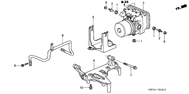 2001 Acura NSX 2 Door NSX-T KA 4AT ABS Modulator Diagram