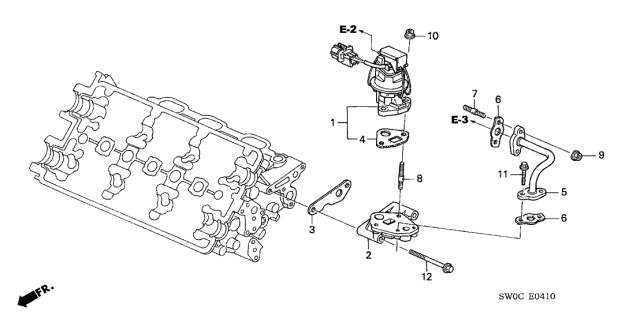2005 Acura NSX 2 Door NSX-T KA 4AT EGR Valve Diagram