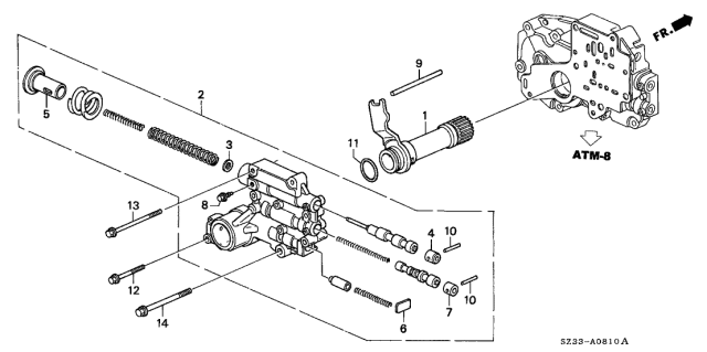 2001 Acura RL 4 Door RL (NAVIGATION) KA 4AT AT Regulator Diagram