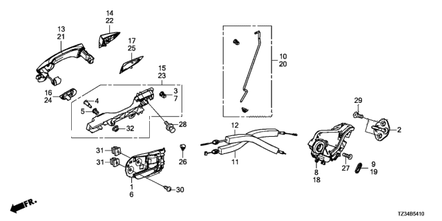 2018 Acura TLX Base Complete, Right Rear Diagram for 72642-TZ3-A71