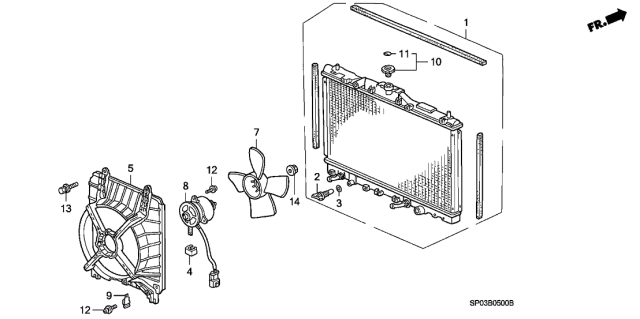 1993 Acura Legend 4 Door STD KA 5MT Radiator Diagram