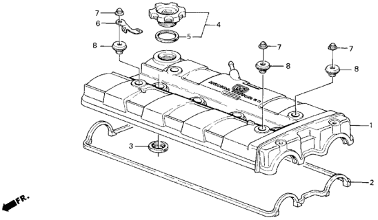 1989 Acura Integra Cylinder Head Cover Diagram