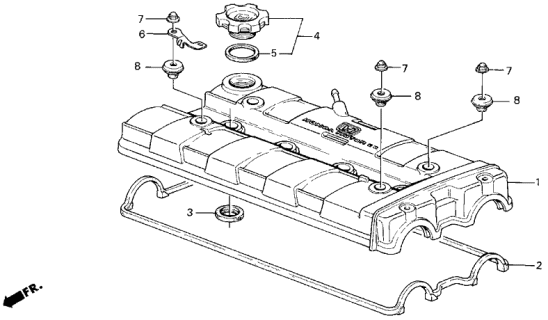 1989 Acura Integra Head Cover Washer Diagram for 90441-P64-000