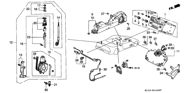 1991 Acura NSX Sub-Feeder, Glass Antenna Diagram for 39160-SL0-A02