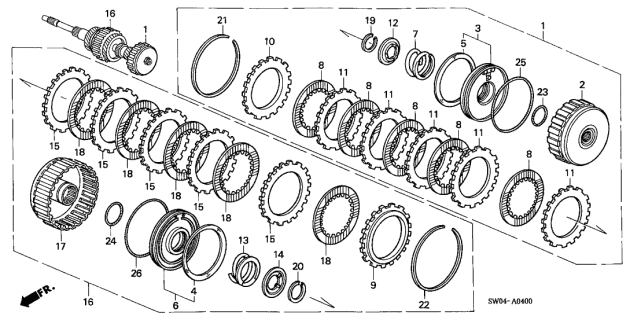 2005 Acura NSX 2 Door NSX-T KA 4AT AT Clutch Diagram 1