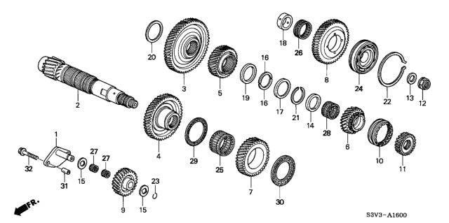 2006 Acura MDX AT Countershaft Diagram