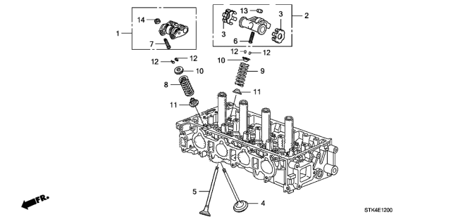 2012 Acura RDX Spring, Exhaust Valve (Pink) (Associated Spring) Diagram for 14762-RAA-A01