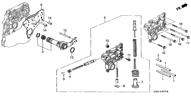 1998 Acura CL 2 Door BAS2.3 KA 4AT AT Regulator Diagram