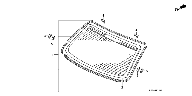 2006 Acura TL 4 Door BASE (NAVIGATION) KA 5AT Rear Windshield Diagram