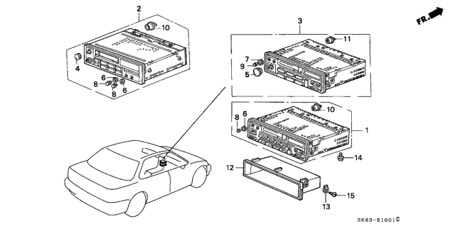 1993 Acura Integra 4 Door GSL (LEATHER) KL 4AT Radio Diagram
