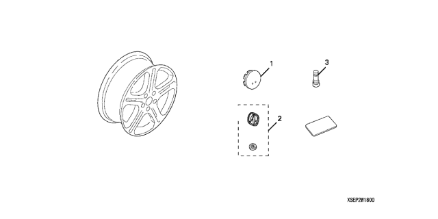 2006 Acura TL 4 Door BASE (NAVIGATION) KA 5AT Alloy Wheels Diagram 2