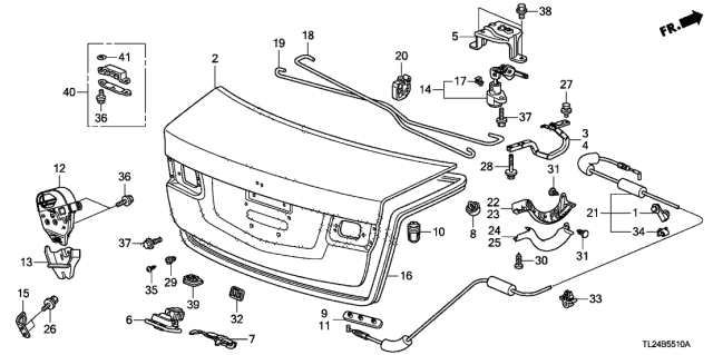 2010 Acura TSX Trunk Opener Switch Assembly Diagram for 74810-SNB-J01