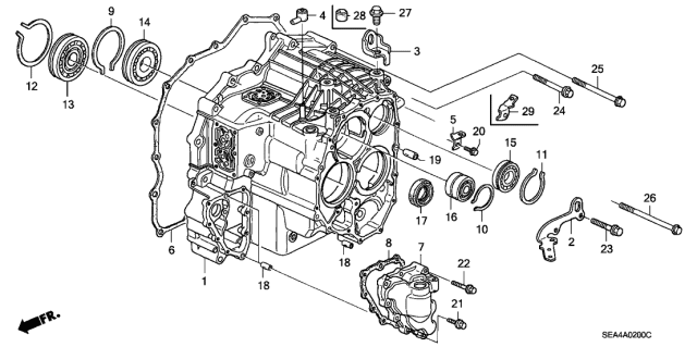2004 Acura TSX Case,Transmission Diagram for 21210-RCL-010